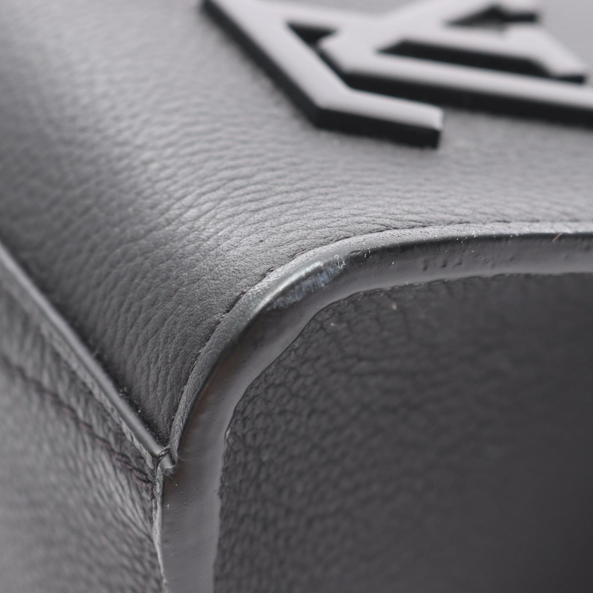 Louis Vuitton Black Leather Tote Bag