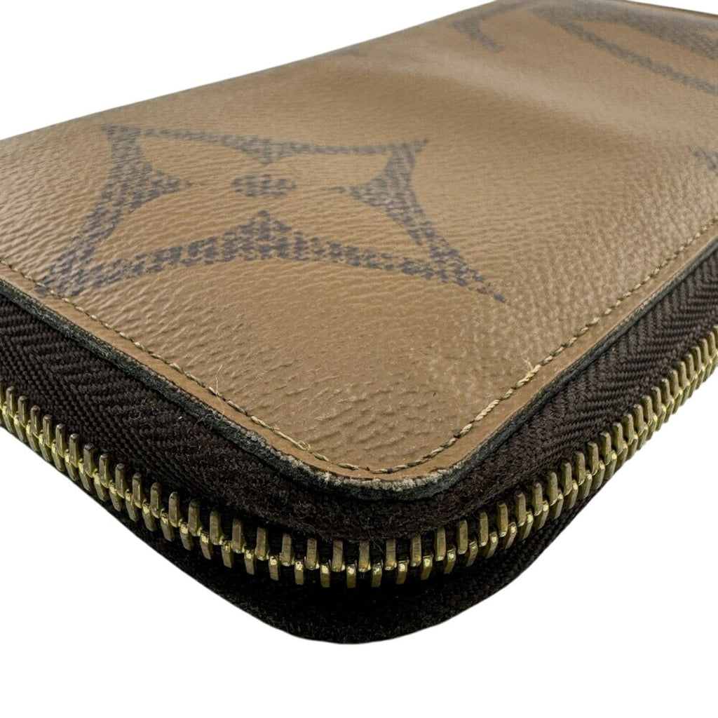 Louis Vuitton Black Brown Camel Leather Long Wallet