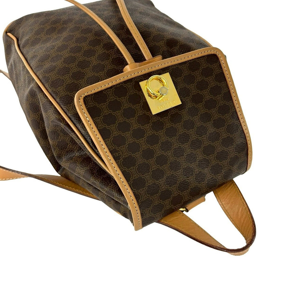 Celine Brown Leather Pvc Backpack
