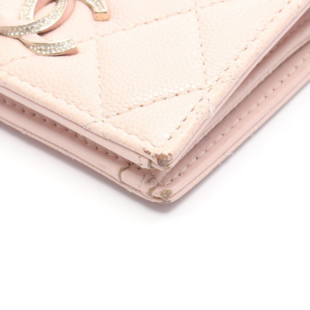 Chanel Pink Grained Calfskin Wallet (Bi-Fold)