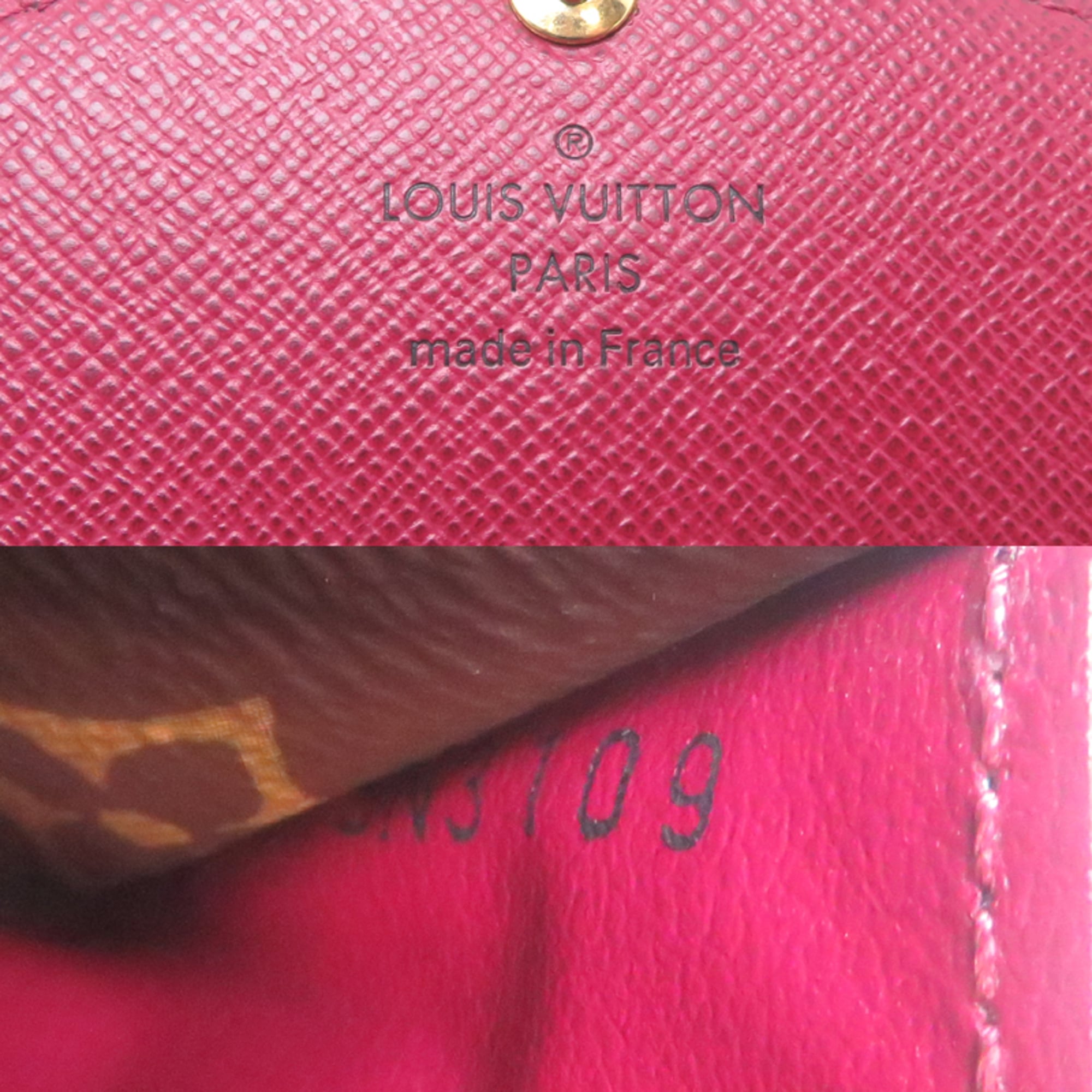 Louis Vuitton Monogram Brown Fuchsia Monogram Long Wallet