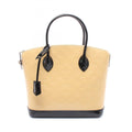Louis Vuitton Beige Black Leather Handbag