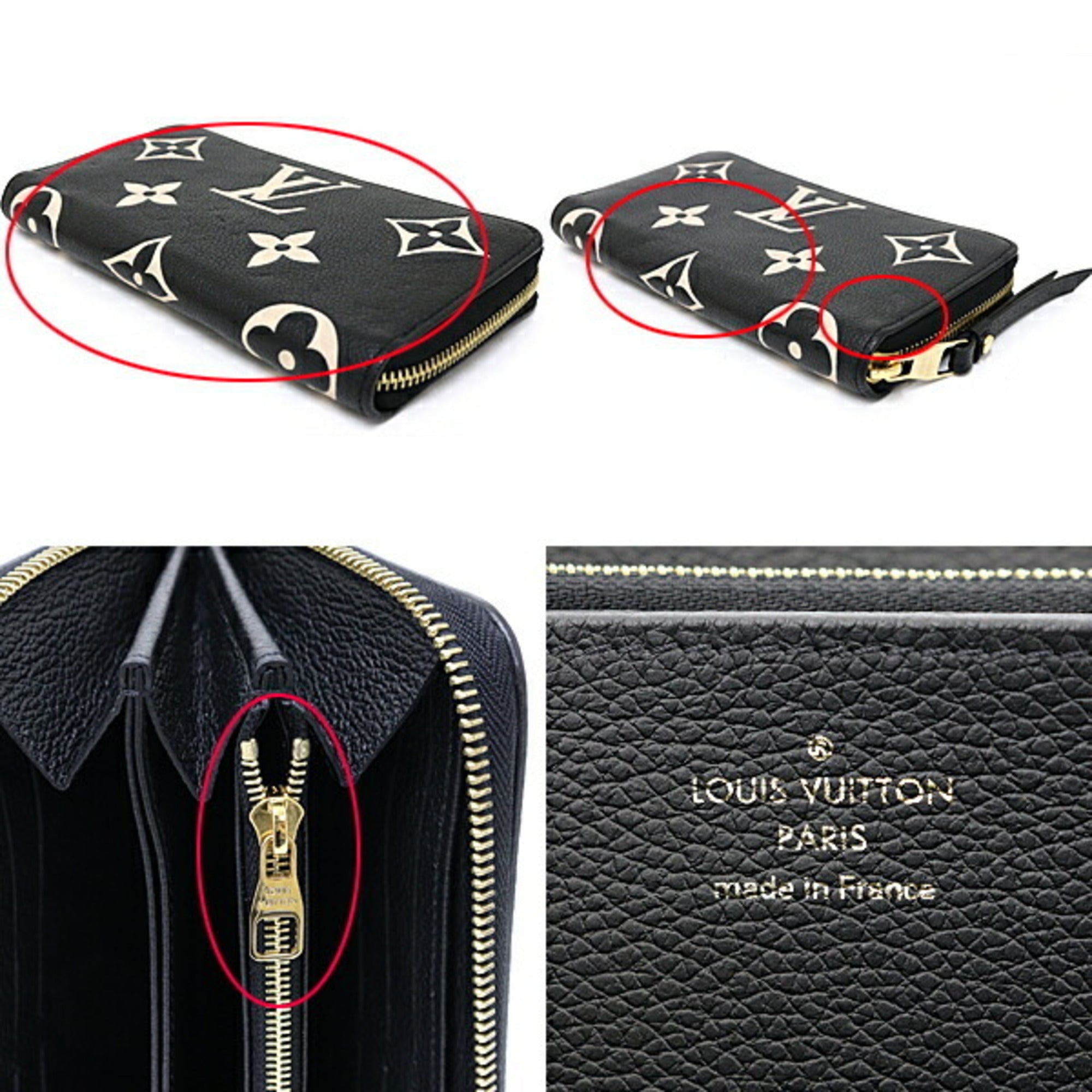 Louis Vuitton Beige Black Monogram Empreinte Leather Wallet