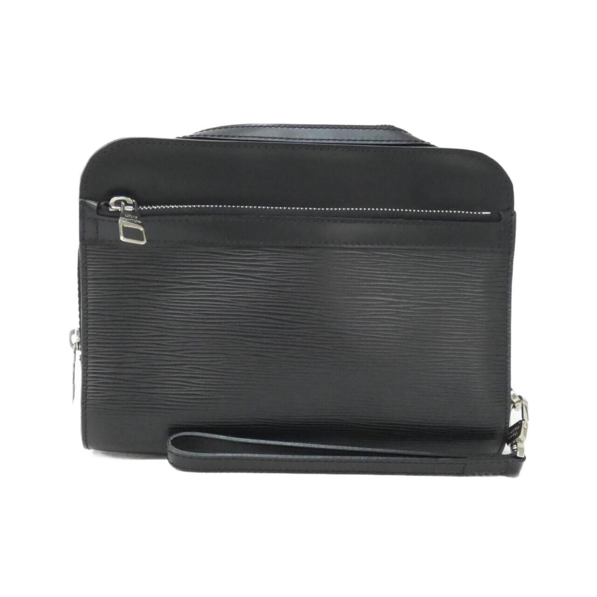 Louis Vuitton Black Leather Clutch Bag