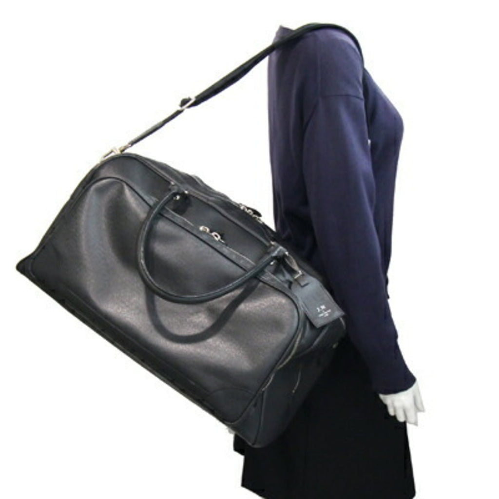 Louis Vuitton Ardoise Black Taiga Leather Leather Boston Bag