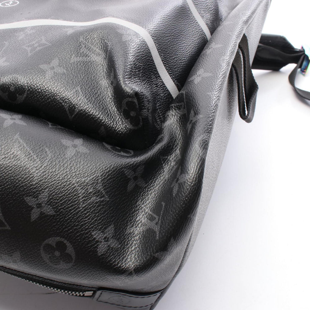 Louis Vuitton Black Coated Canvas Leather Backpack