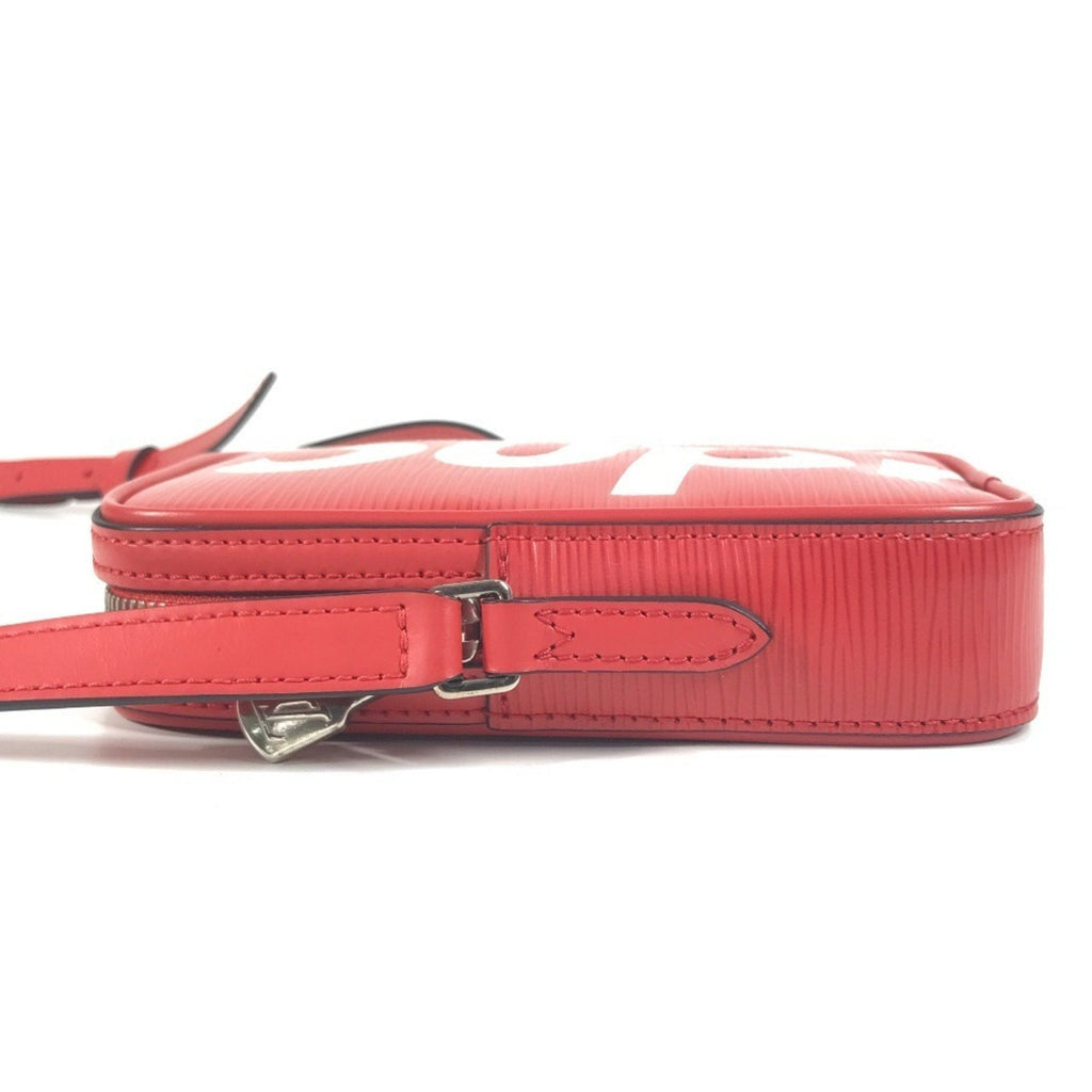 Louis Vuitton Red Color White Epi Leather Pochette Shoulder Bag