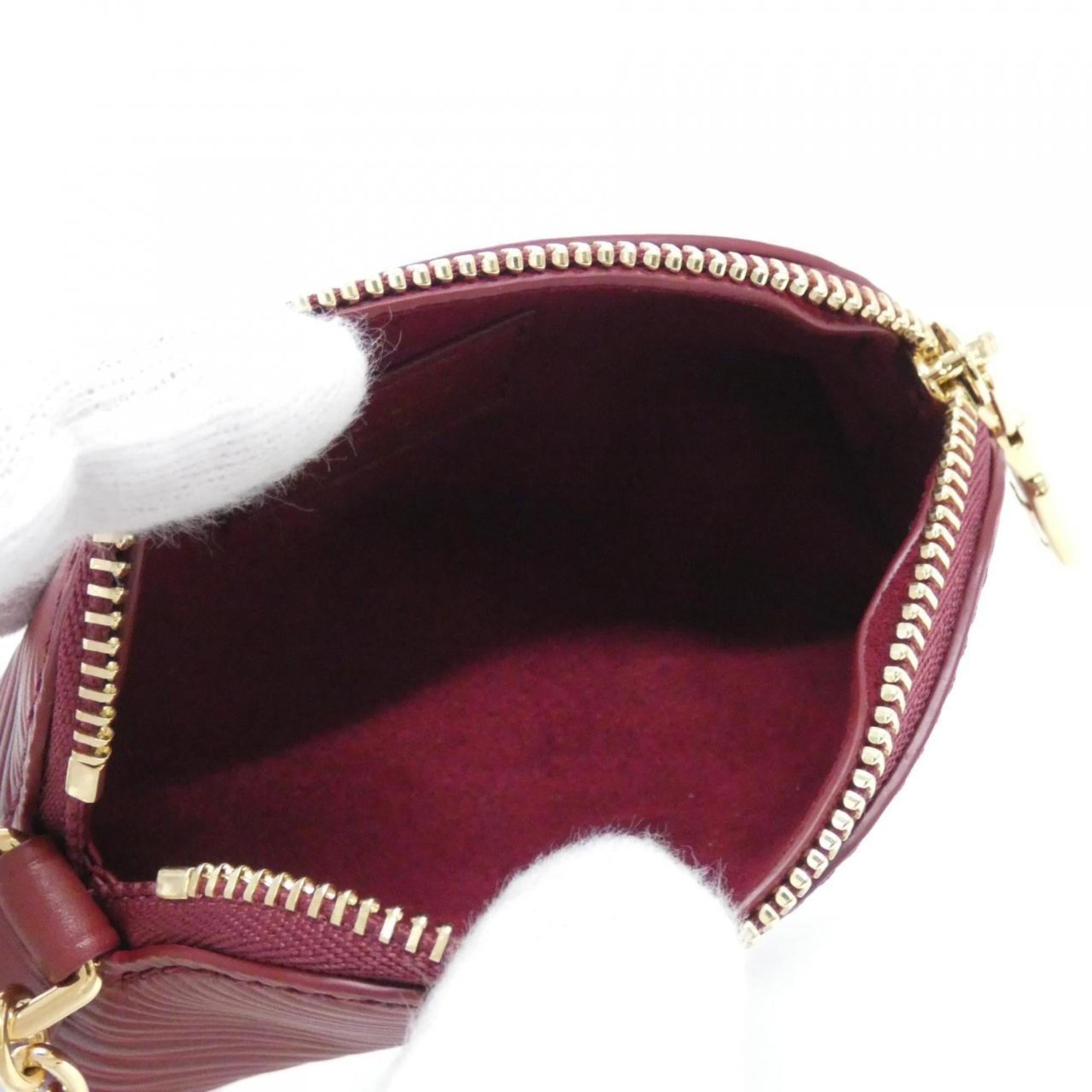 Louis Vuitton Red Color Leather Handbag Pouch