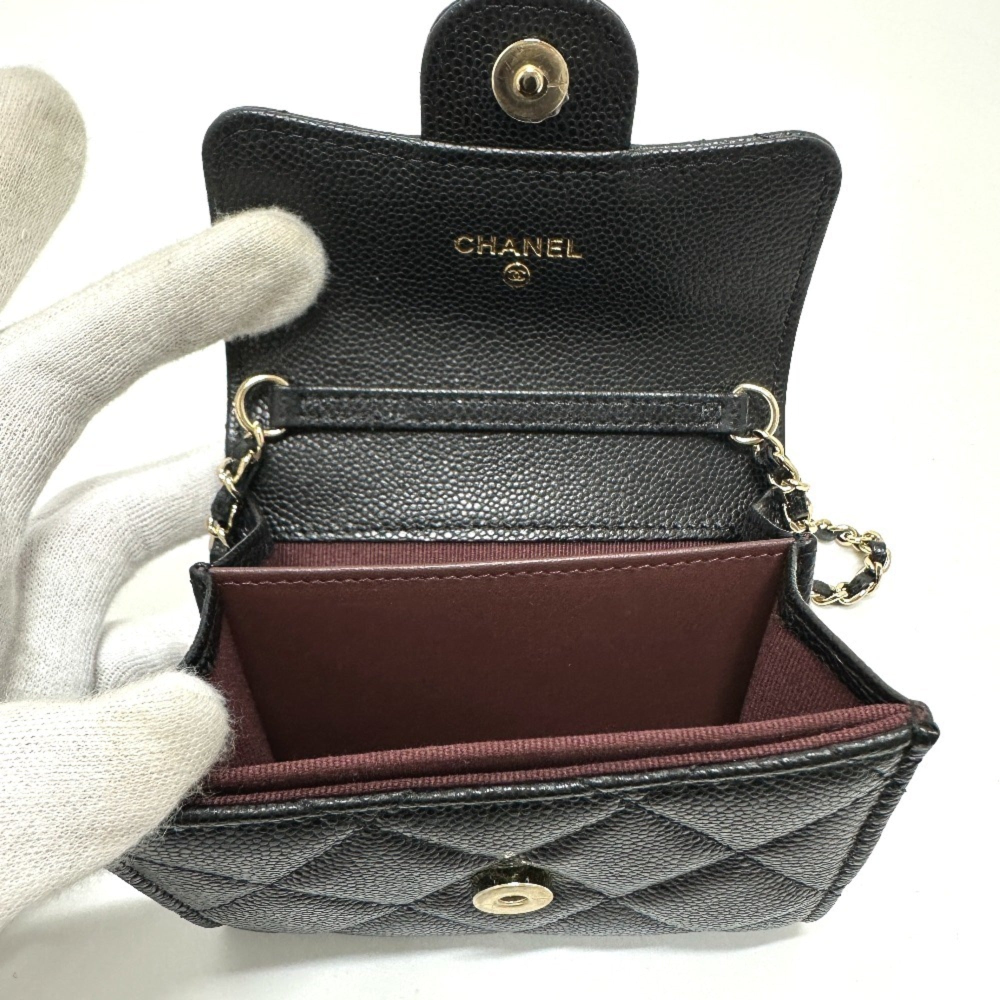 Chanel Black Grained Calfskin Coin Purse/Coin Case