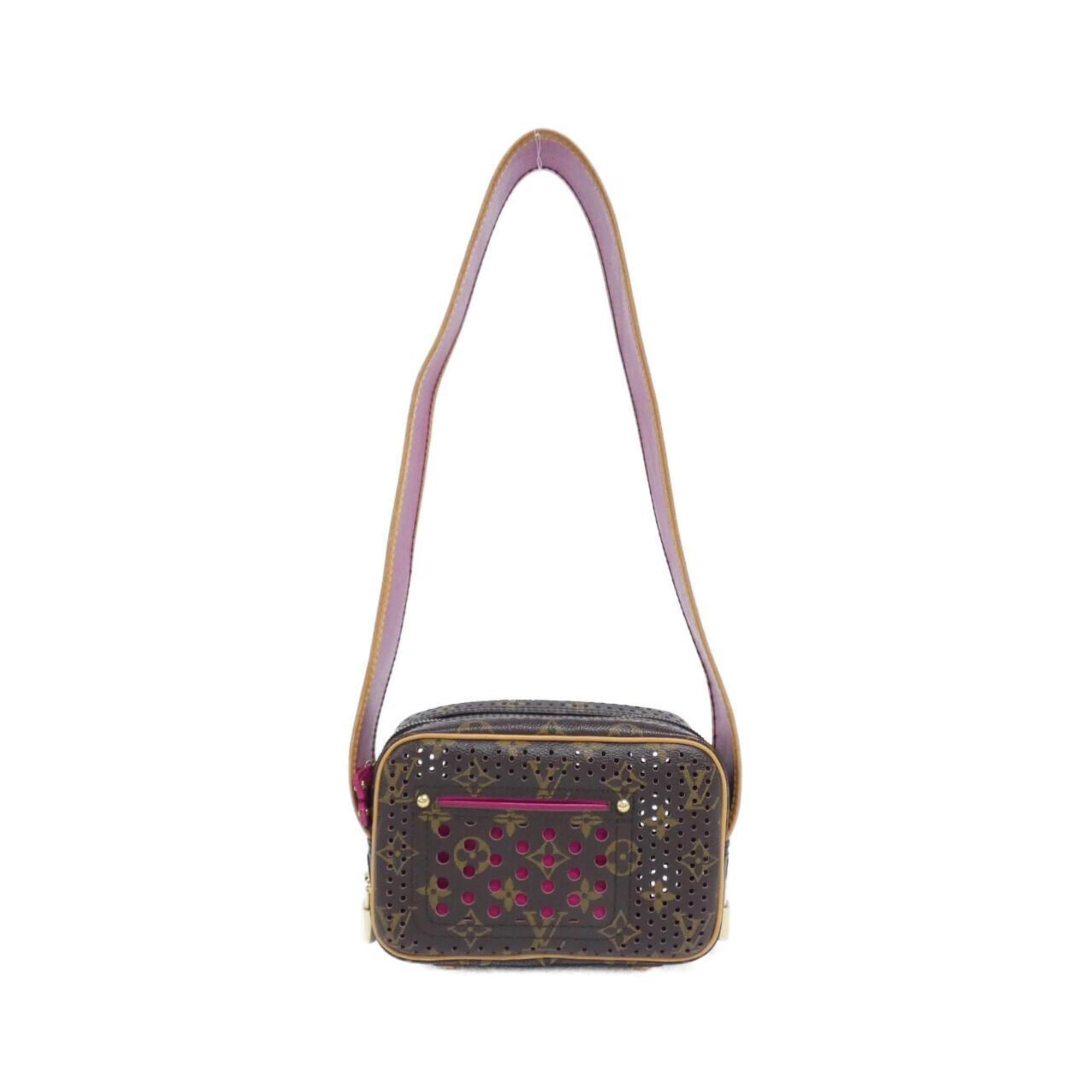 Louis Vuitton Brown Fuchsia Coated Canvas Shoulder Bag