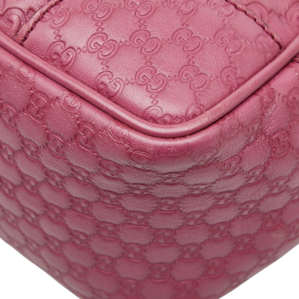 Gucci Purple Leather Handbag Shoulder Bag (Pre-Owned)