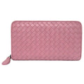 Bottega Veneta Intrecciato Pink Intrecciato Long Wallet (Bi-Fold)