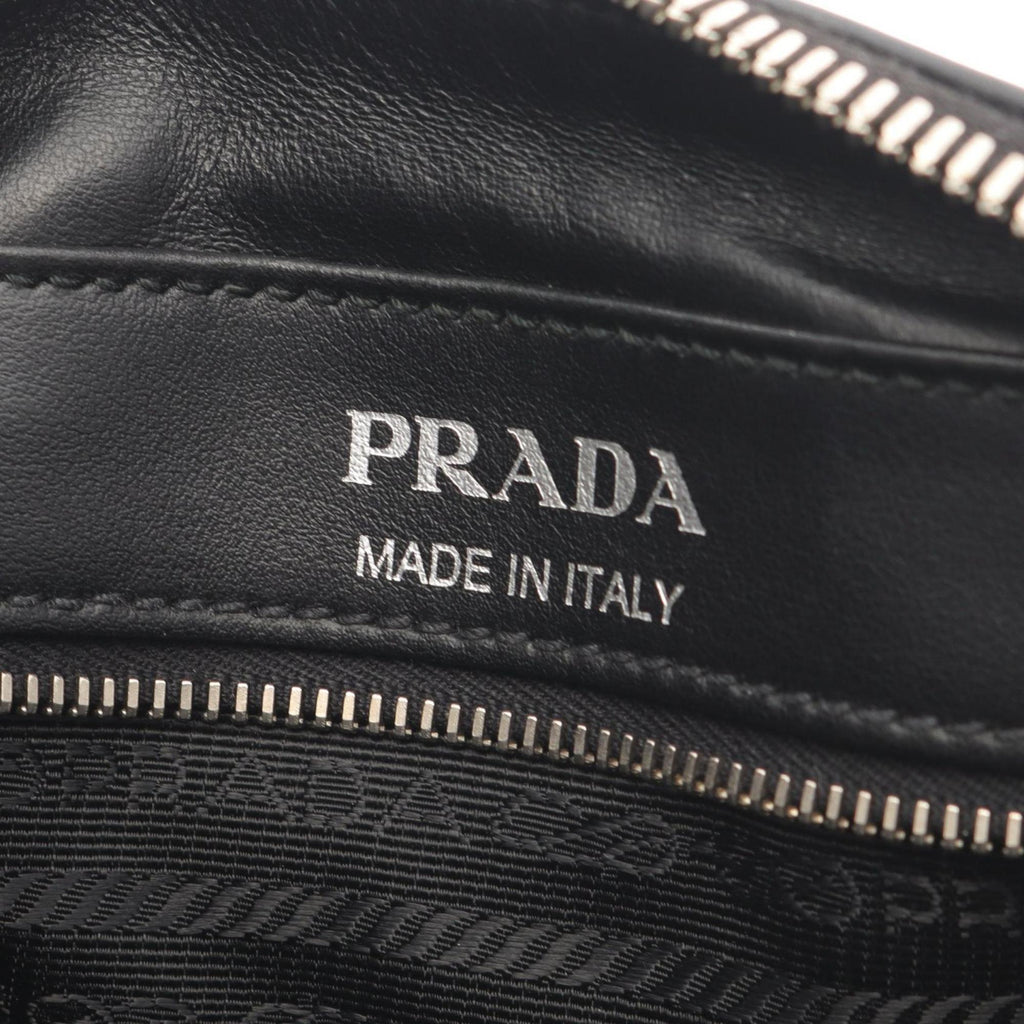 Prada Black Pink White Leather Shoulder Bag