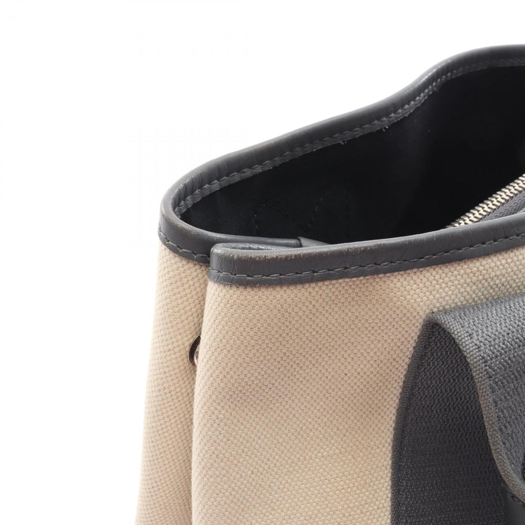 Balenciaga Gray Navy White Canvas Leather Handbag Tote