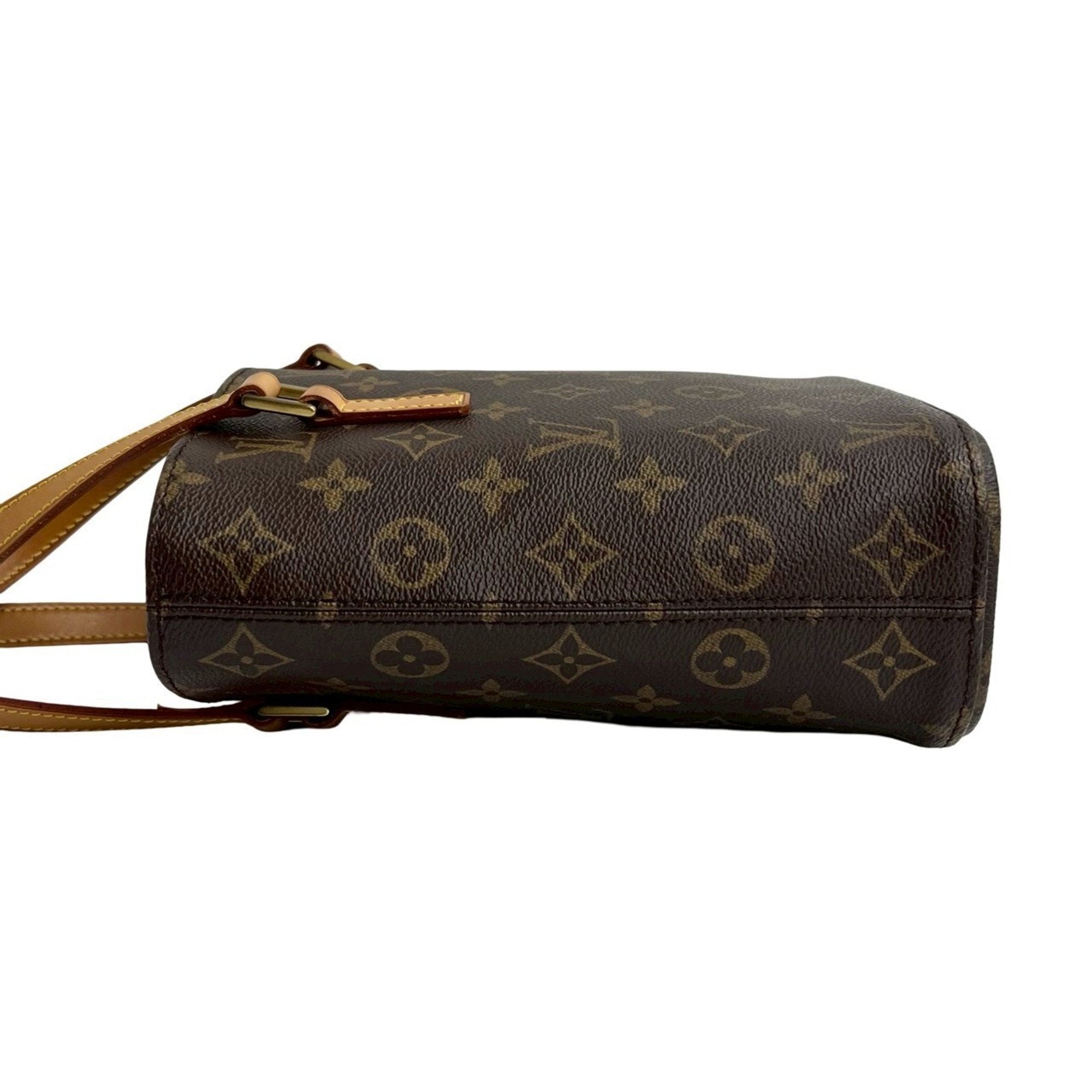 Louis Vuitton Brown Leather Pvc Handbag Tote Bag