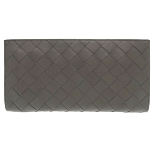 Bottega Veneta Gray Intrecciato Long Wallet (Bi-Fold)