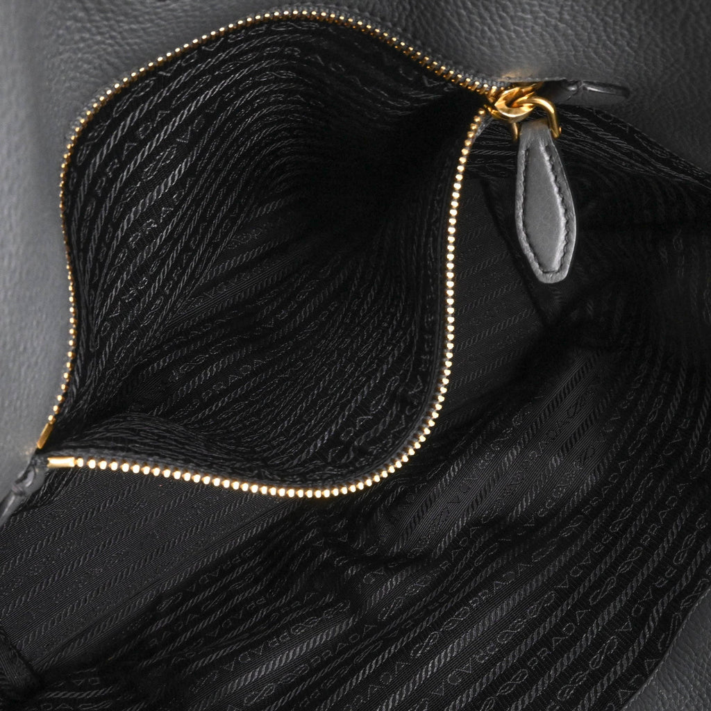 Prada Gray Leather Handbag