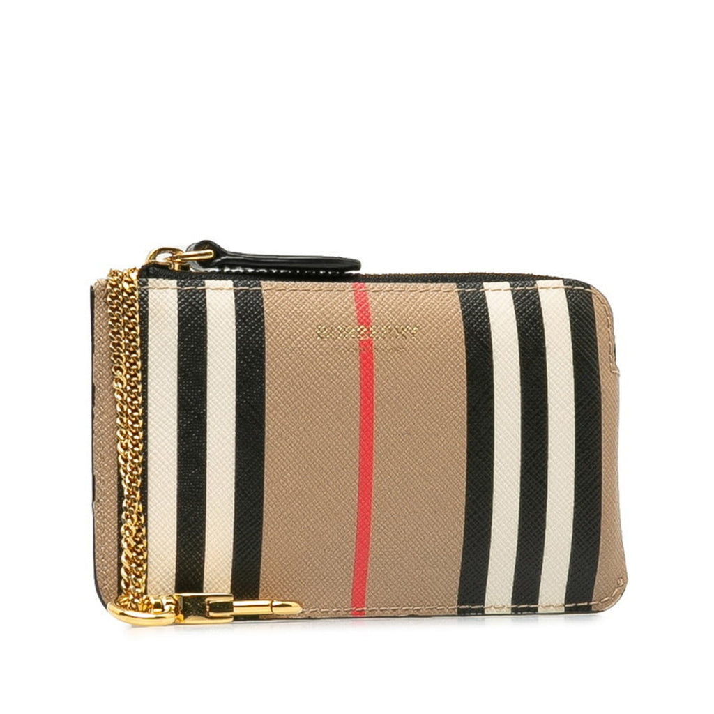 Burberry Beige Multi-Color Pvc Leather Coin Purse/Coin Case