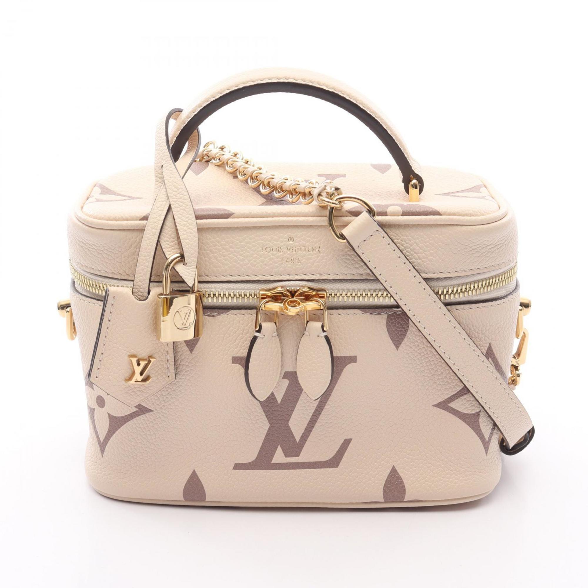 Louis Vuitton Beige Brown Coated Canvas Handbag