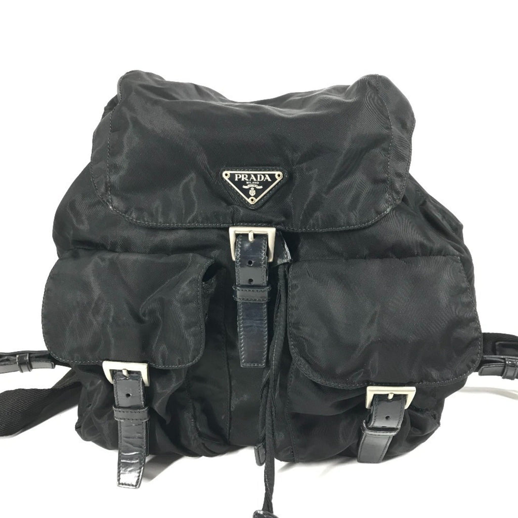 Prada Black Leather Nylon Backpack