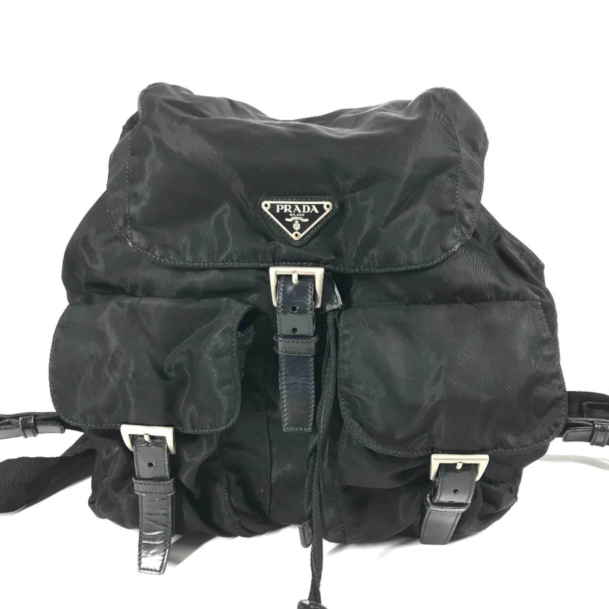 Prada Black Leather Nylon Backpack