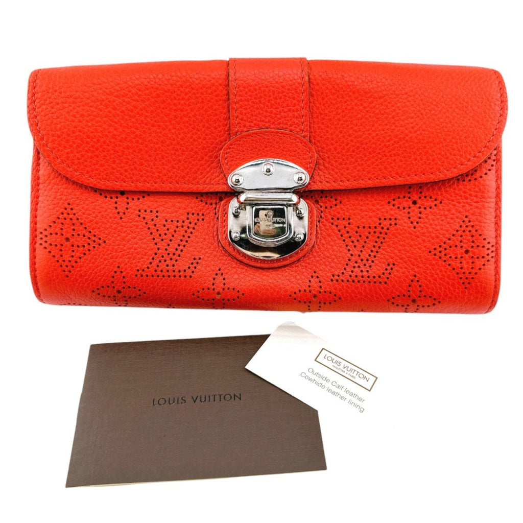 Louis Vuitton Corail Mahina Leather Long Wallet