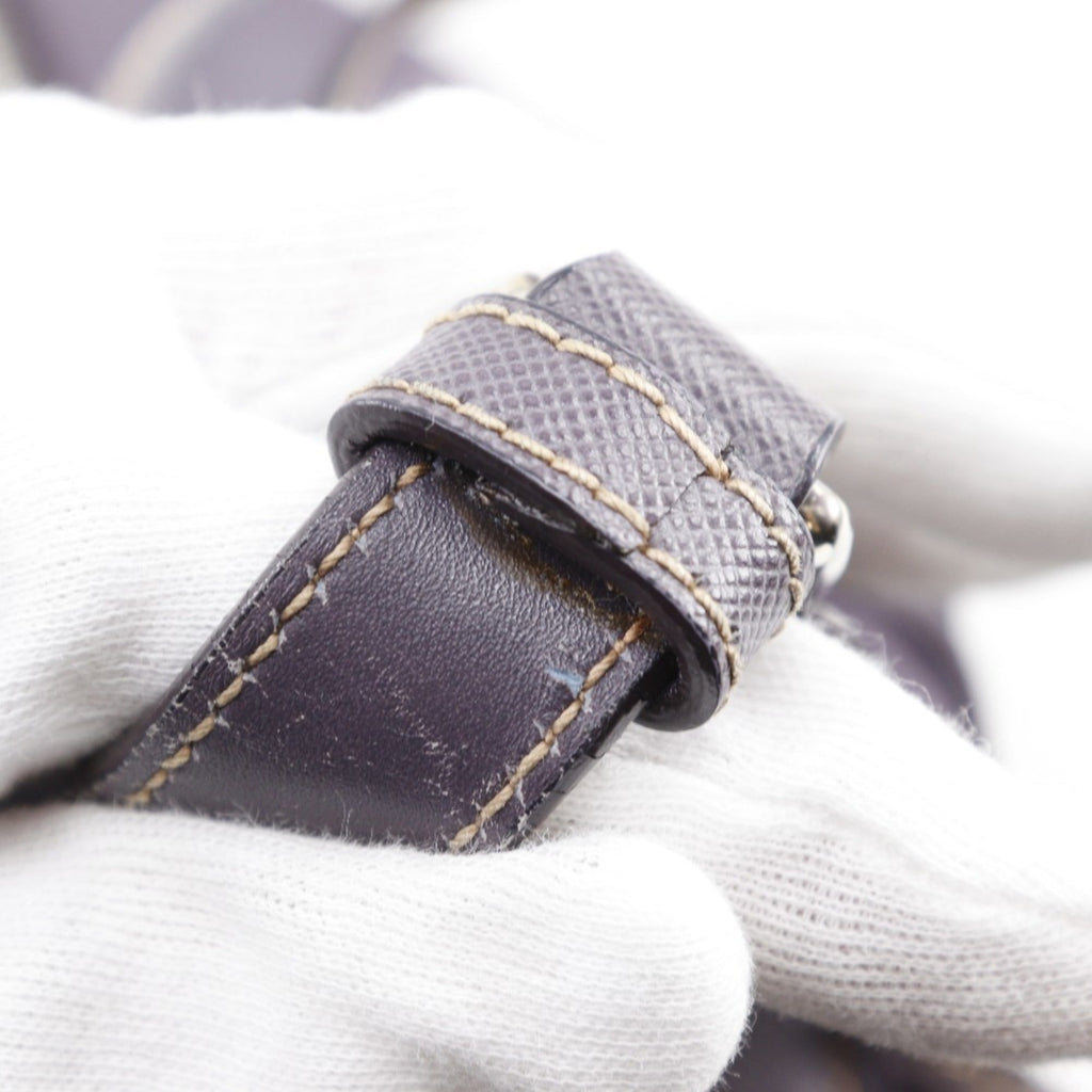 Prada Purple Nylon Leather Shoulder Bag