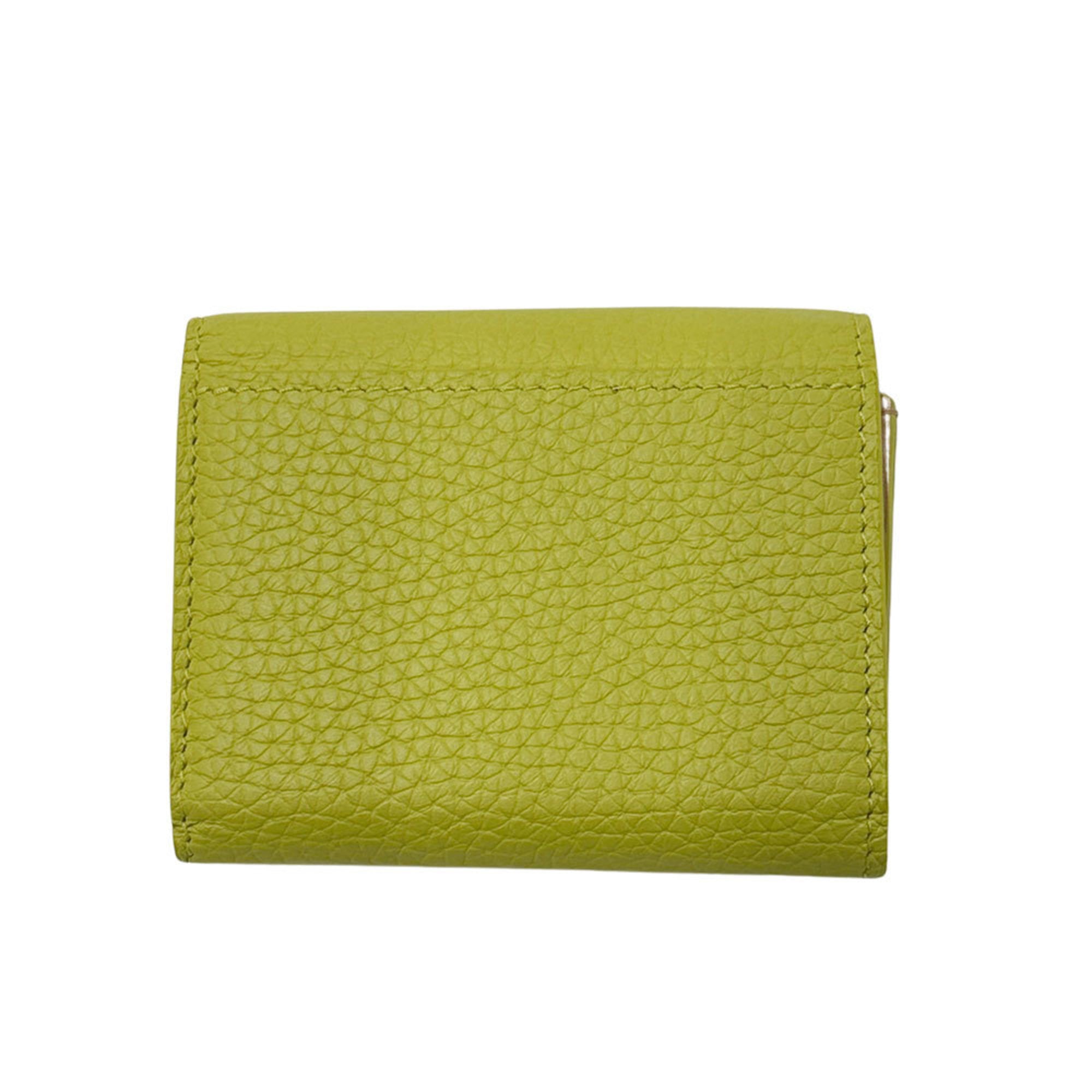 Louis Vuitton Taurillon Yellow Leather Wallet (Tri-Fold)