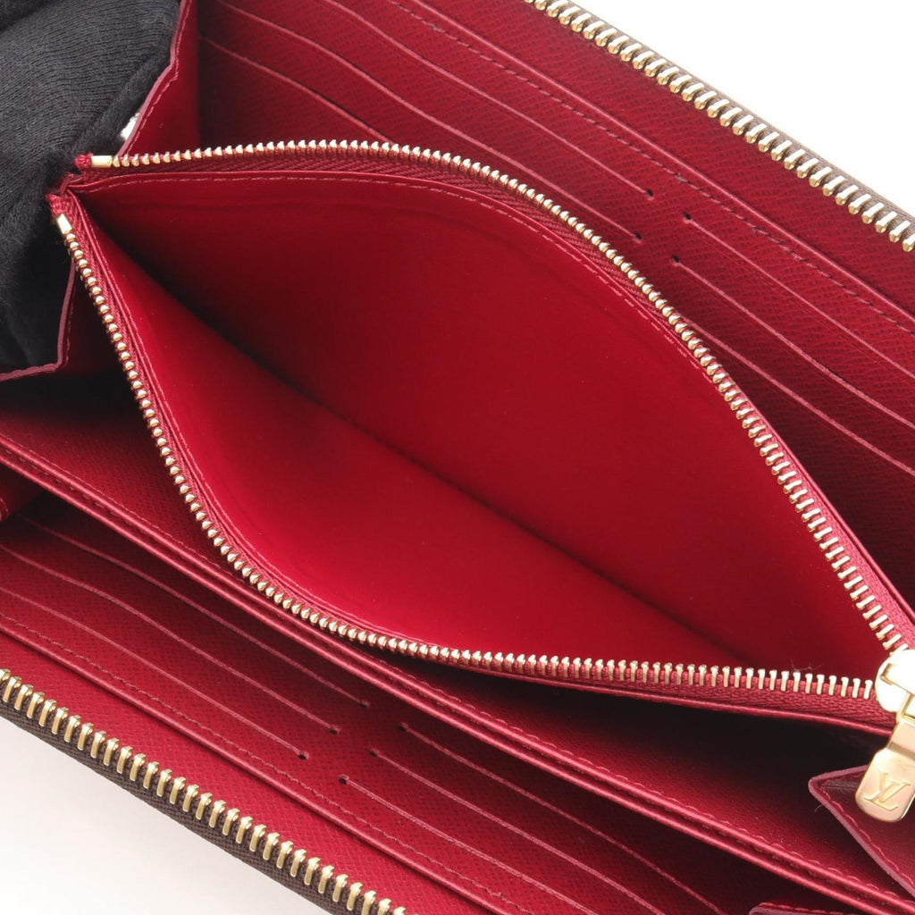Louis Vuitton Brown Fuchsia Pink Coated Canvas Long Wallet