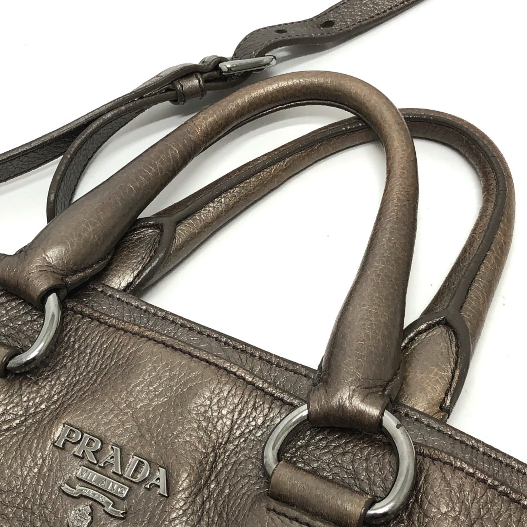 Prada Brown Leather Tote Bag