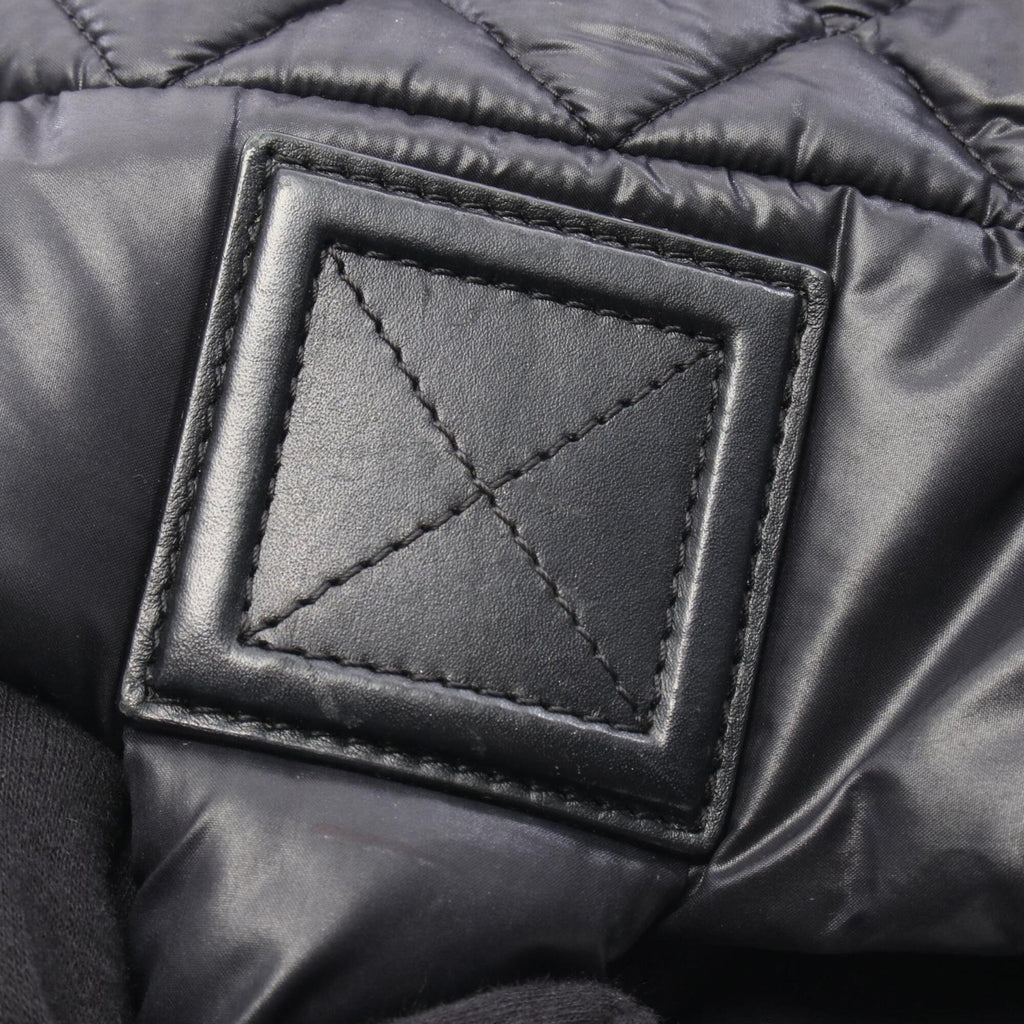 Chanel Black Bordeaux Nylon Leather Handbag Tote Bag