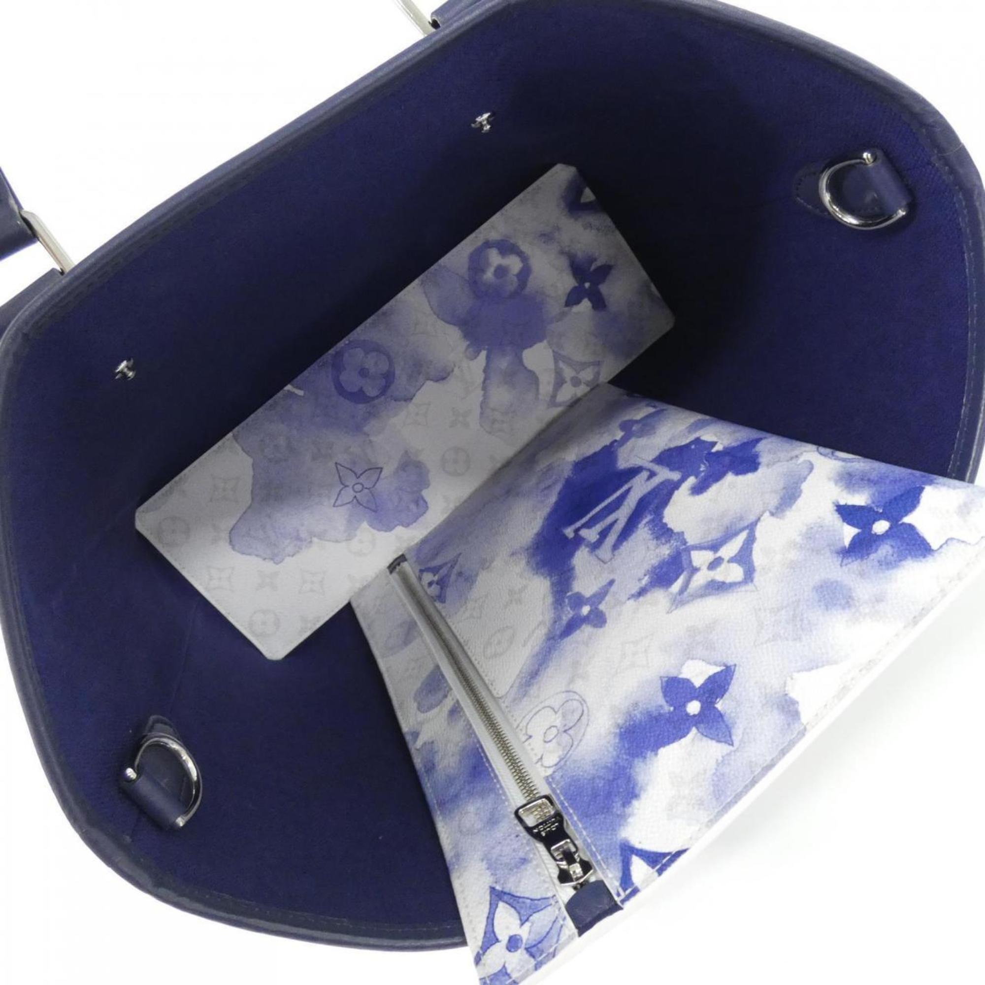 Louis Vuitton Blue Coated Canvas Handbag