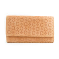 Celine Beige Orange Suede Long Wallet (Bi-Fold)