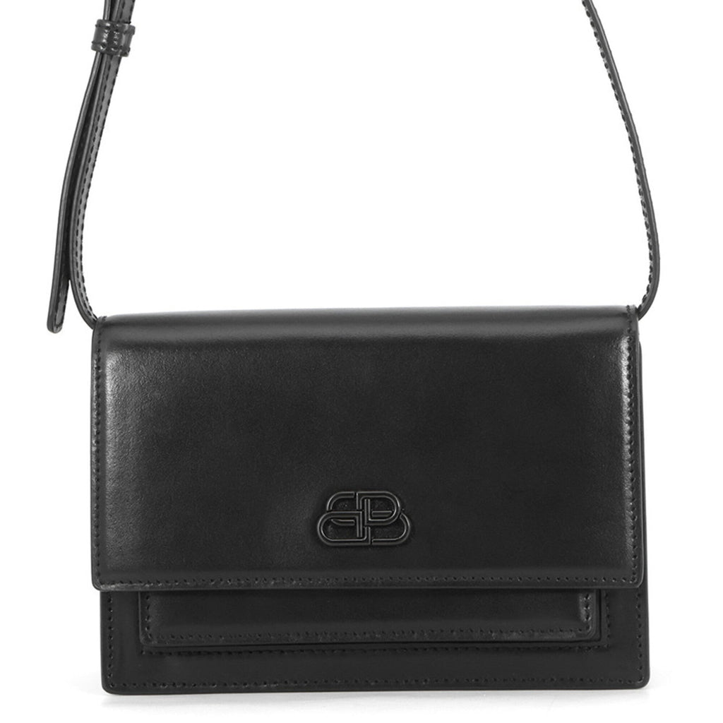 Balenciaga Black Leather Handbag Pouch Shoulder