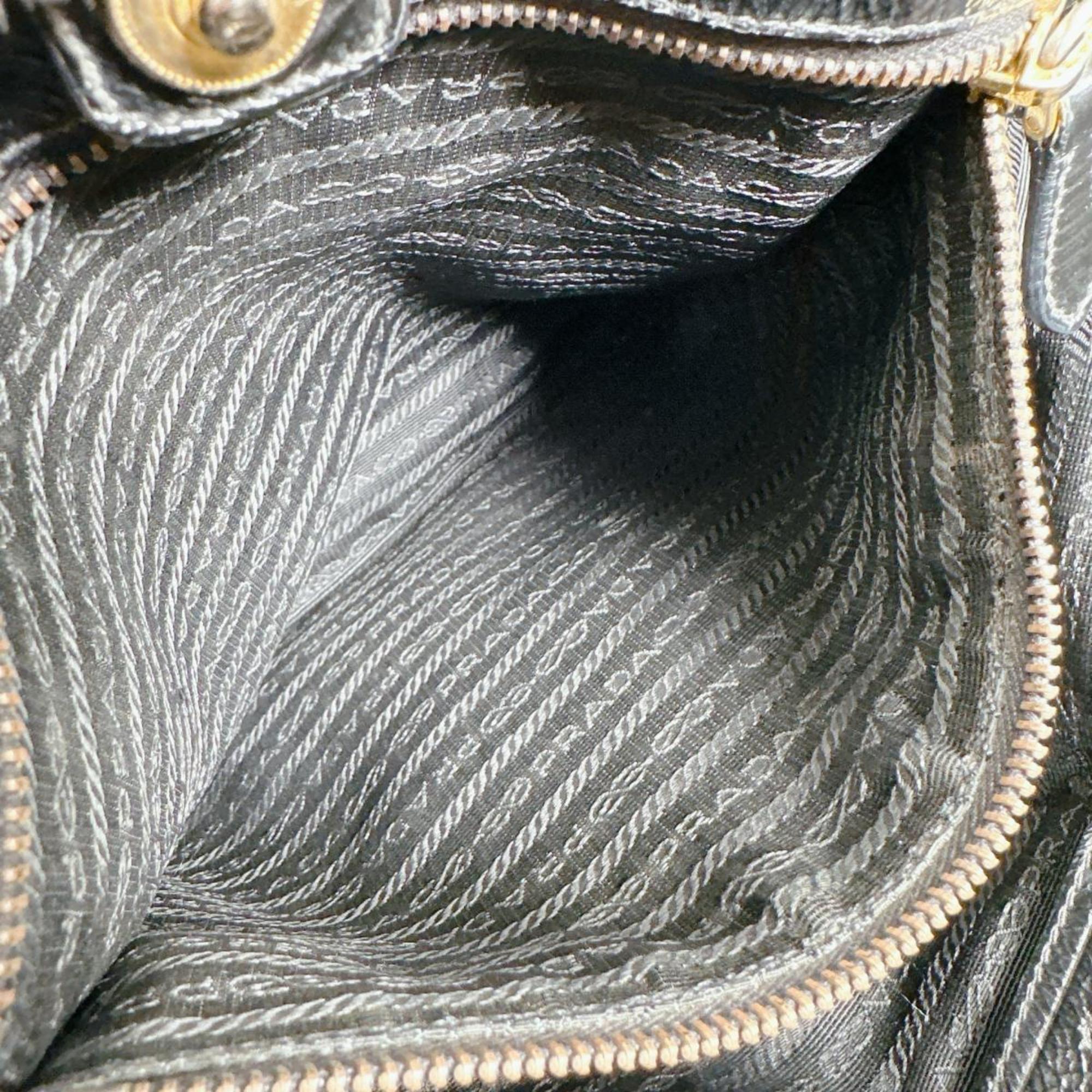Prada Black Patent Leather Shoulder Bag Tote Bag