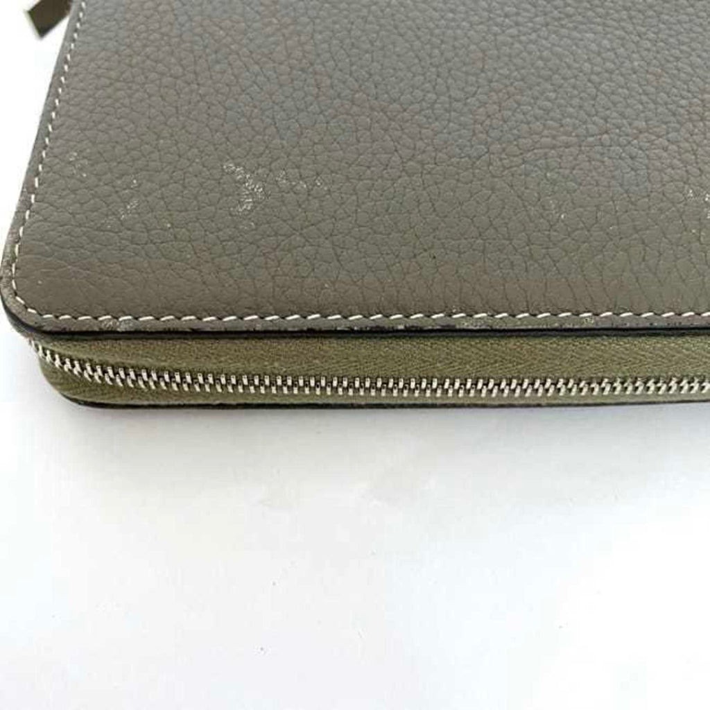 Celine Grayish Leather Long Wallet (Bi-Fold)