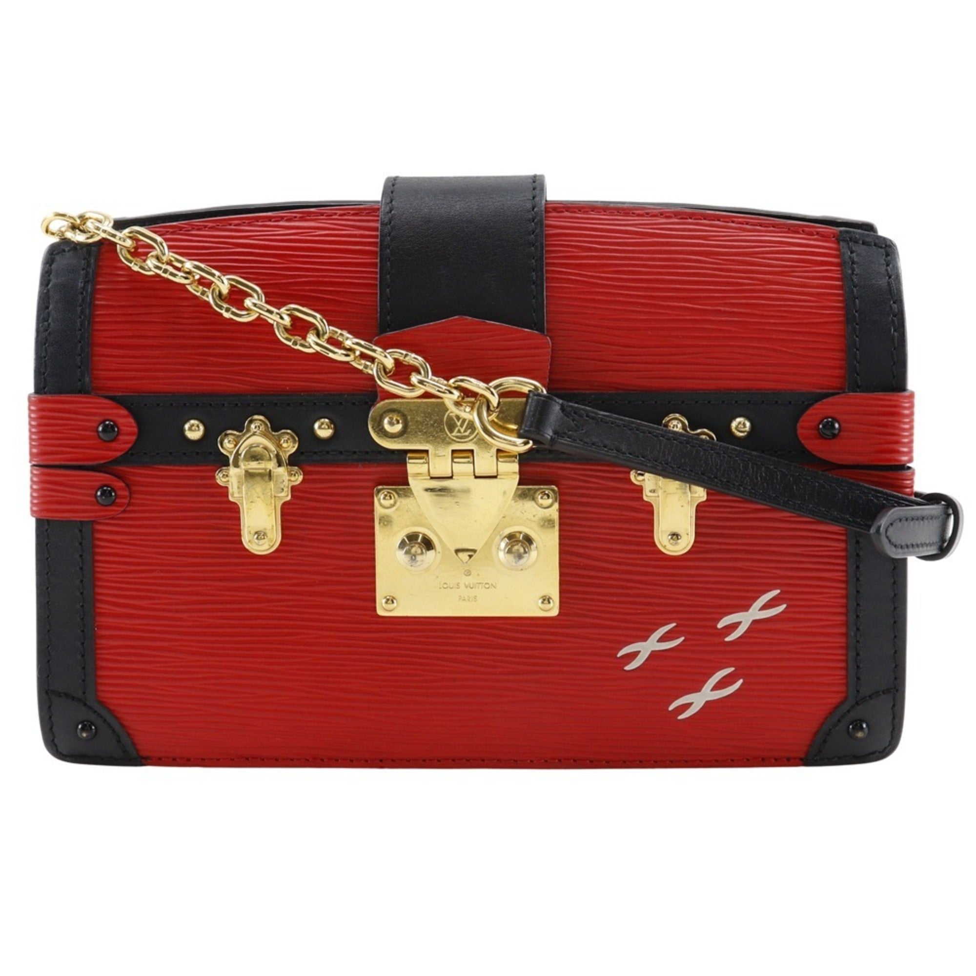 Louis Vuitton Epi Red Color Rouge Epi Leather Clutch Bag Shoulder Bag
