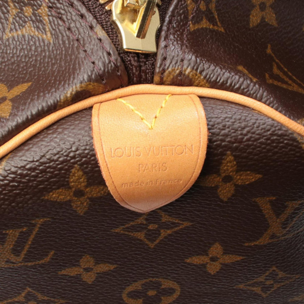 Louis Vuitton Brown Coated Canvas Leather Boston Bag Handbag