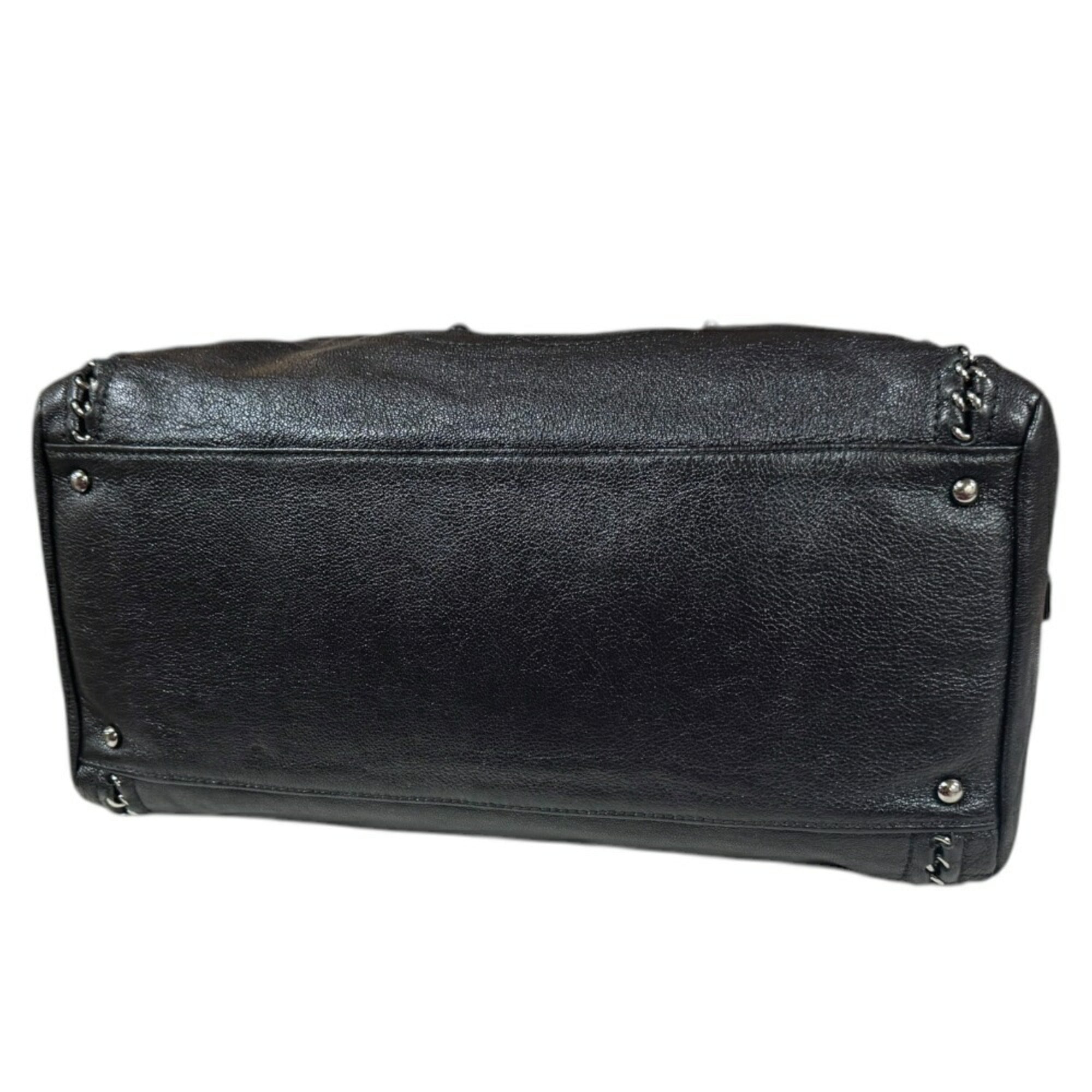 Chanel Black Leather Boston Bag