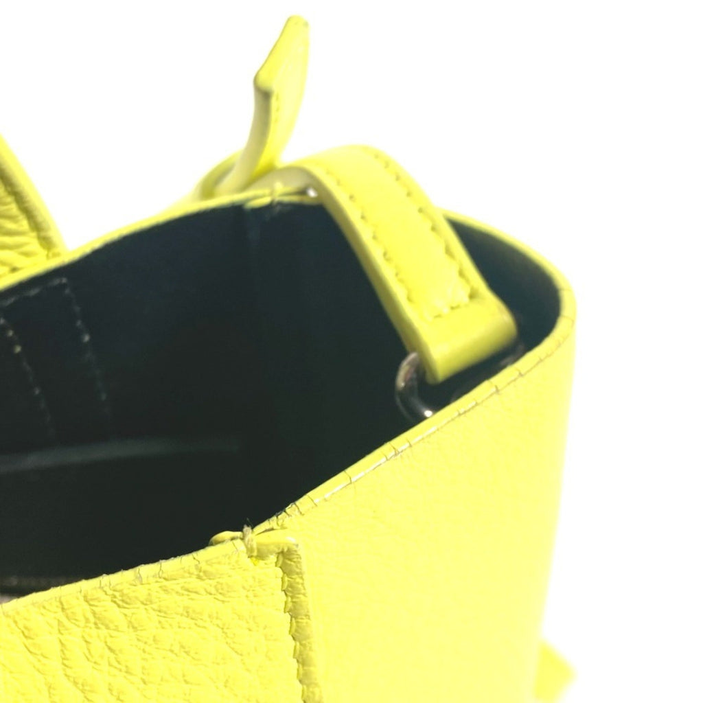Balenciaga Black Yellow Leather Shoulder Bag Tote