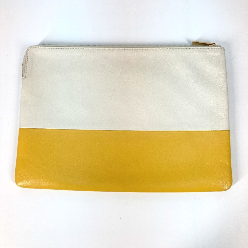 Celine White Leather Clutch Bag