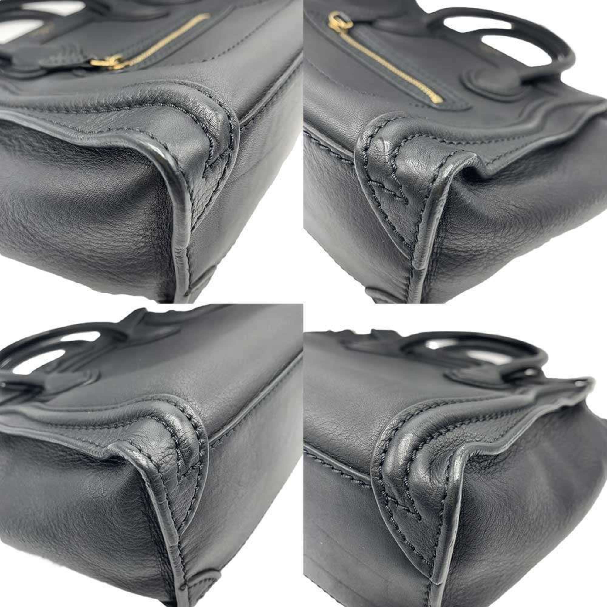 Celine Black Leather Handbag Shoulder Bag