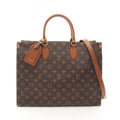Louis Vuitton Brown Coated Canvas Leather Tote Bag
