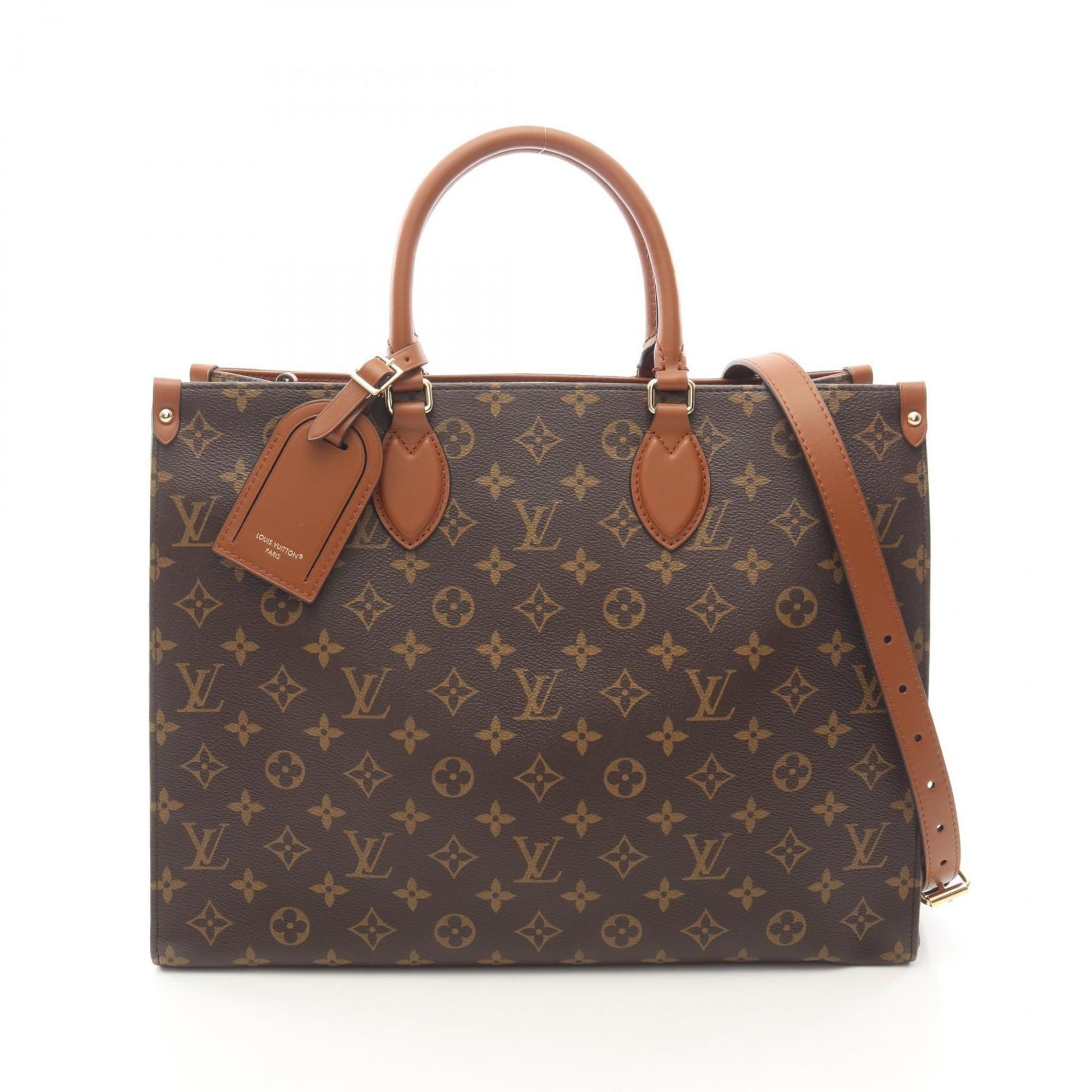 Louis Vuitton Brown Coated Canvas Leather Tote Bag