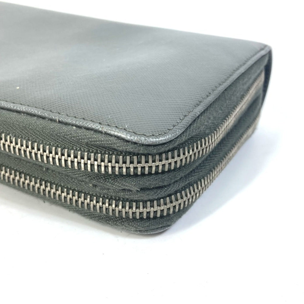 Prada Gray Saffiano Long Wallet (Bi-Fold)