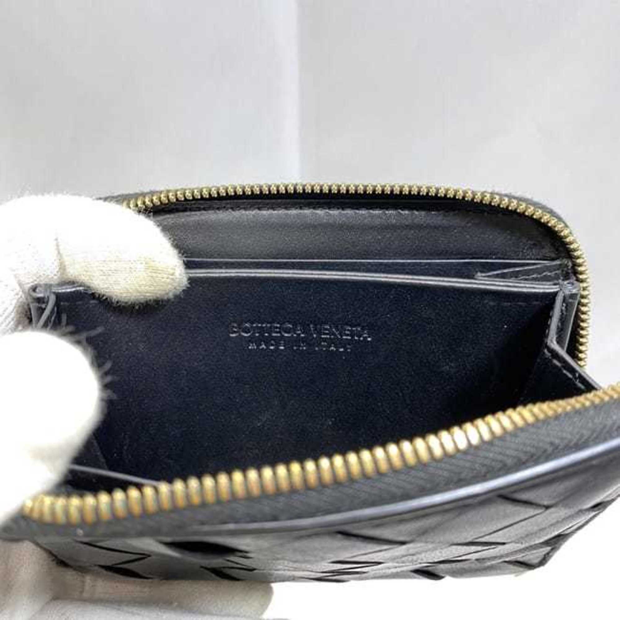 Bottega Veneta Black Leather Coin Purse/Coin Case