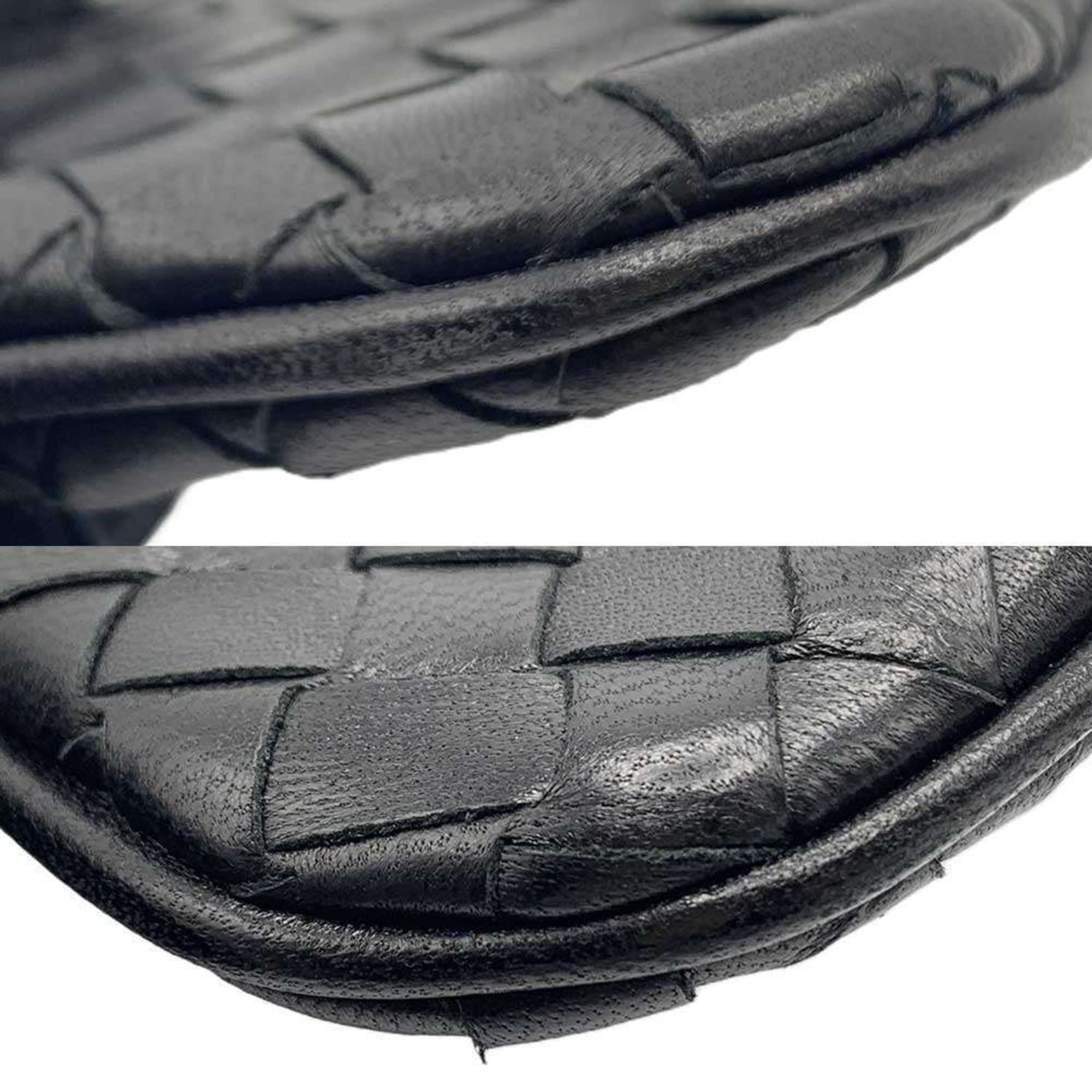 Bottega Veneta Black Intrecciato Coin Purse/Coin Case