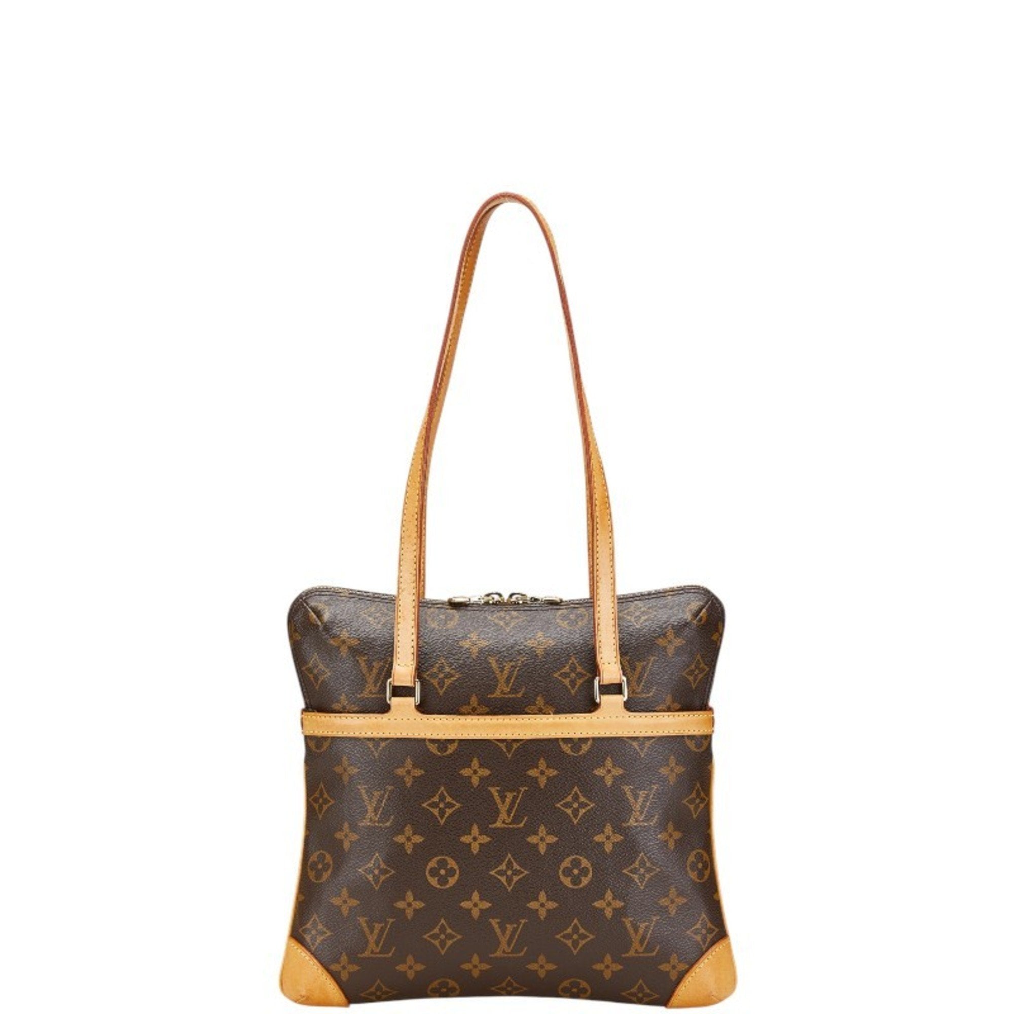 Louis Vuitton Brown Pvc Leather Handbag Shoulder Bag