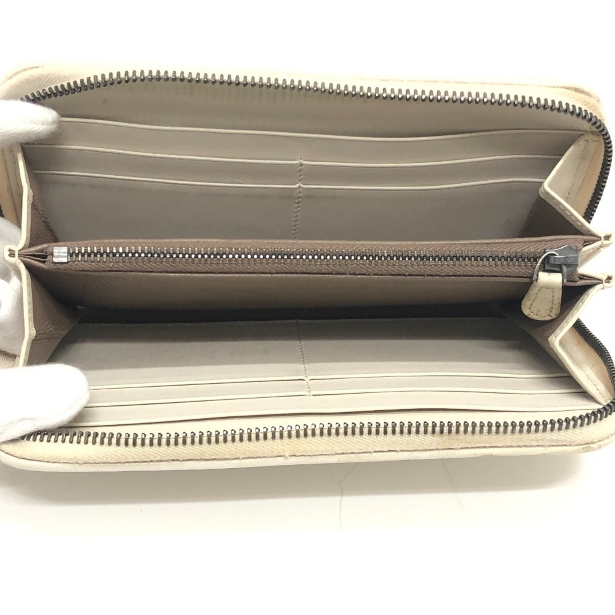 Bottega Veneta White Intrecciato Long Wallet (Bi-Fold)