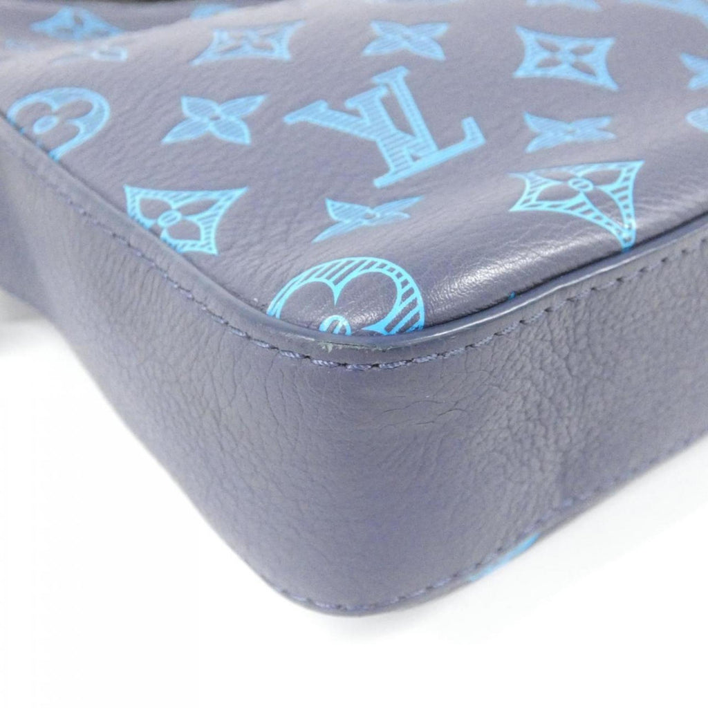 Louis Vuitton Black Blue Leather Shoulder Bag